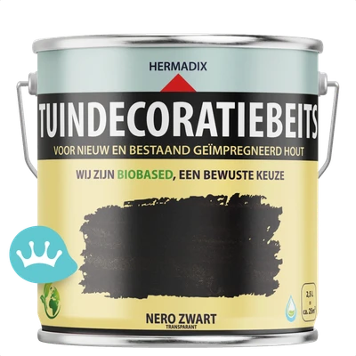Hermadix Tuindecoratiebeits Nero Zwart 2,5 liter packshot