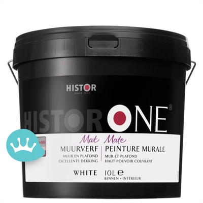 One by Histor Muurverf Mat Wit 10 liter packshot