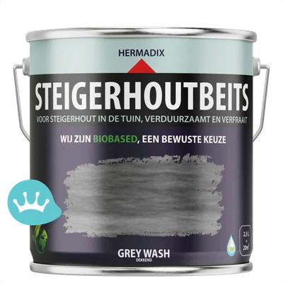 Hermadix Steigerhoutbeits Grey Wash 2,5 liter packshot