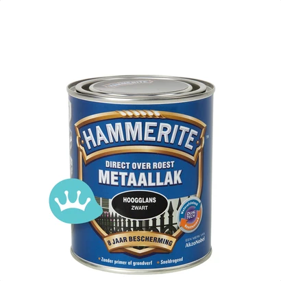 Hammerite Metaallak Hoogglans Zwart S060 750 mililiter packshot