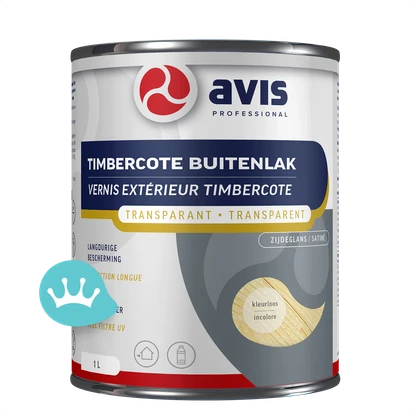 Avis Timbercote Buitenlak Transparant Kleurloos Zijdeglans 1000 mililiter Nieuw packshot