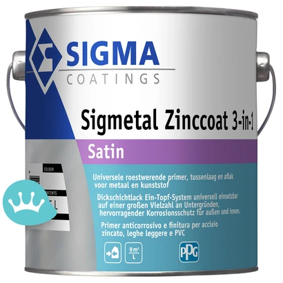 Sigma Sigmetal Zinccoat 3 in 1 Satin Mengkleur 2,5 liter packshot