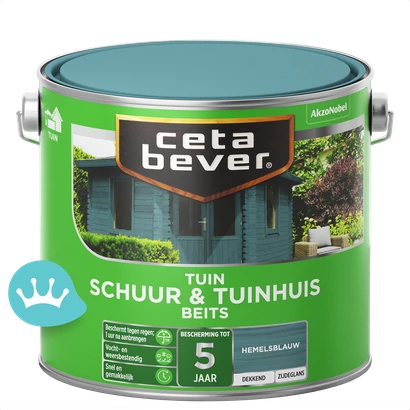 CetaBever Dekkend Schuur Tuinhuis Beits Hemelsblauw 2,5 liter packshot