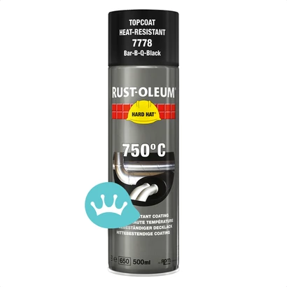 Rust Oleum Hard Hat Hittebestendige Coating Bar B Q Black 7778 500 mililiter packshot