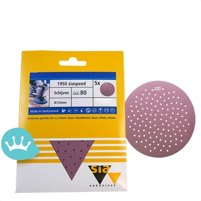 Sia Siaspeed Schuurpapier Schijf (1950) 125 Mm P080 5 Vellen packshot