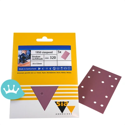 Sia Siaspeed Schuurpapier Strook (1950) 133 Mm X 81 Mm P320 5 Vellen packshot