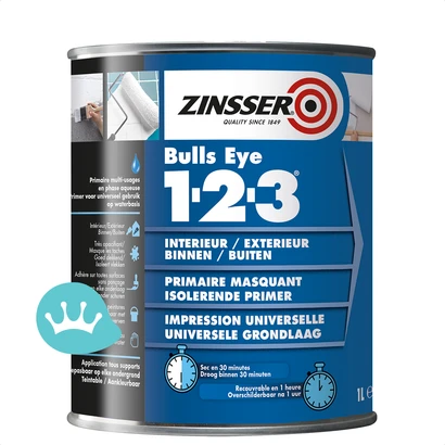 Zinsser Bulls Eye 1 2 3 Wit 1 liter packshot