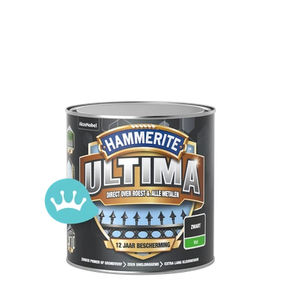 Hammerite Ultima Mat Zwart 250 mililiter packshot