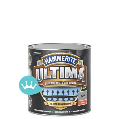 Hammerite Ultima Metallic Zilver 250 mililiter packshot