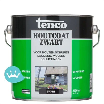 Tenco Houtcoat Zwart Teervrij Zwart 2,5 liter packshot