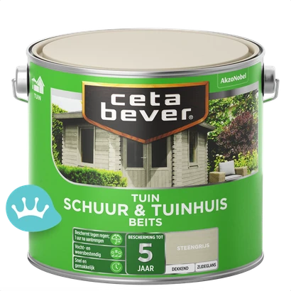 CetaBever Dekkend Schuur Tuinhuis Beits Steengrijs Natural Stone 2,5 liter packshot