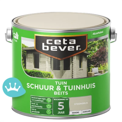 CetaBever Dekkend Schuur Tuinhuis Beits Steengrijs Natural Stone 2,5 liter packshot
