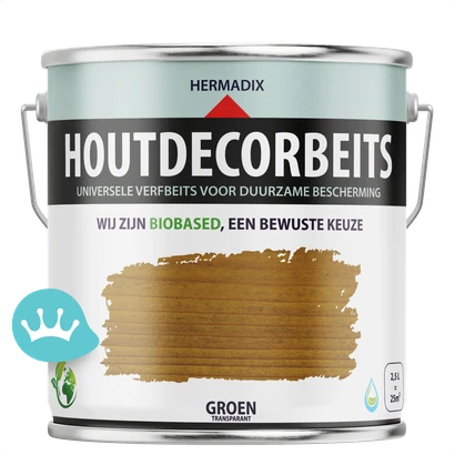 Hermadix Houtdecorbeits Transparant Groen 2,5 liter packshot