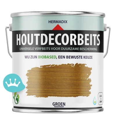 Hermadix Houtdecorbeits Transparant Groen 2,5 liter packshot