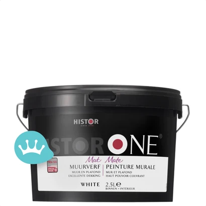 One by Histor Muurverf Mat Wit 2,5 liter packshot