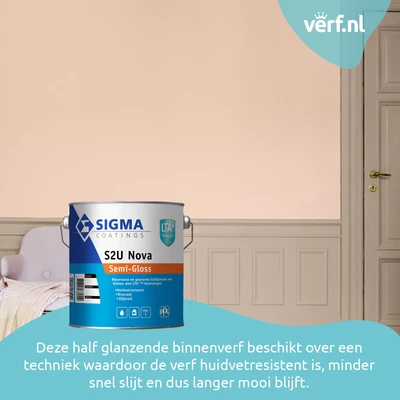 Deze half glanzende binnenverf beschikt over een techniek waardoor de verf huidvet resistent is, minder snel slijt en dus langer mooi blijft.