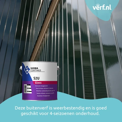 Deze buitenverf is weerbestendig en is goed geschikt voor 4-seizoenen onderhoud.