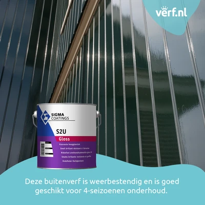 Deze buitenverf is weerbestendig en is goed geschikt voor 4-seizoenen onderhoud.