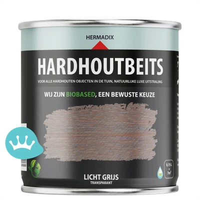 Hermadix Hardhoutbeits Licht Grijs 750 mililiter packshot