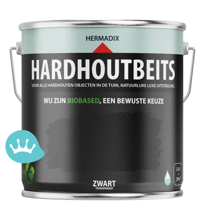 Hermadix Hardhoutbeits Zwart 2,5 liter packshot