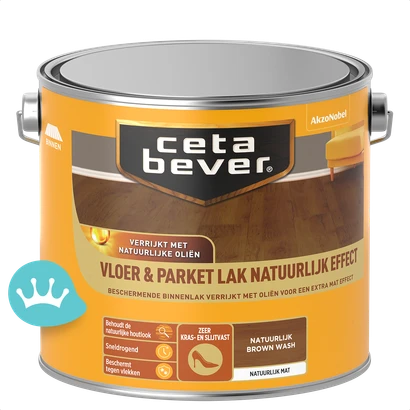 CetaBever Vloer Parketlak Natuurlijk Effect Brown Wash 2,5 liter packshot
