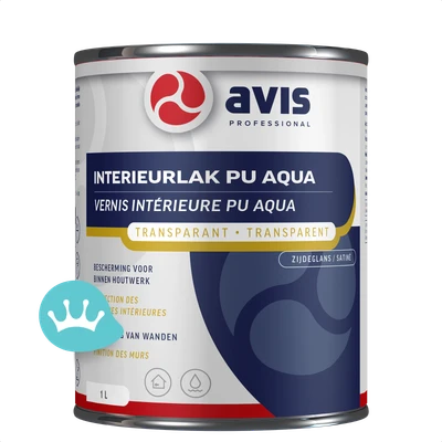Avis Interieurlak Pu Aqua Transparant Zijdeglans 1000 mililiter Nieuw packshot