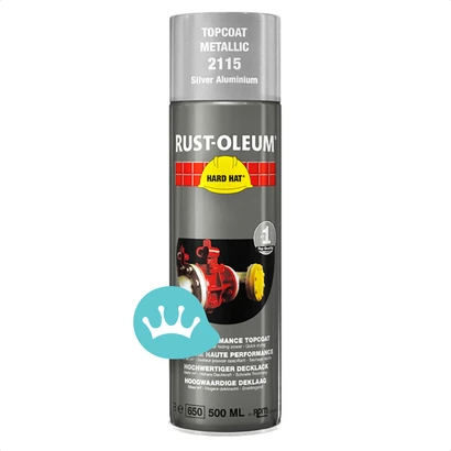 Rust Oleum Hard Hat Deklaag Glanzend Aluminium 2115 500 mililiter packshot