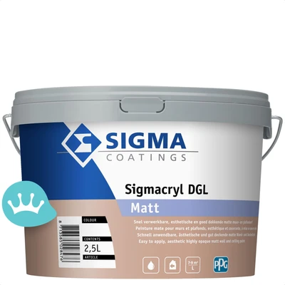 Sigma Sigmacryl Dgl Matt Mengkleur 2,5 liter packshot